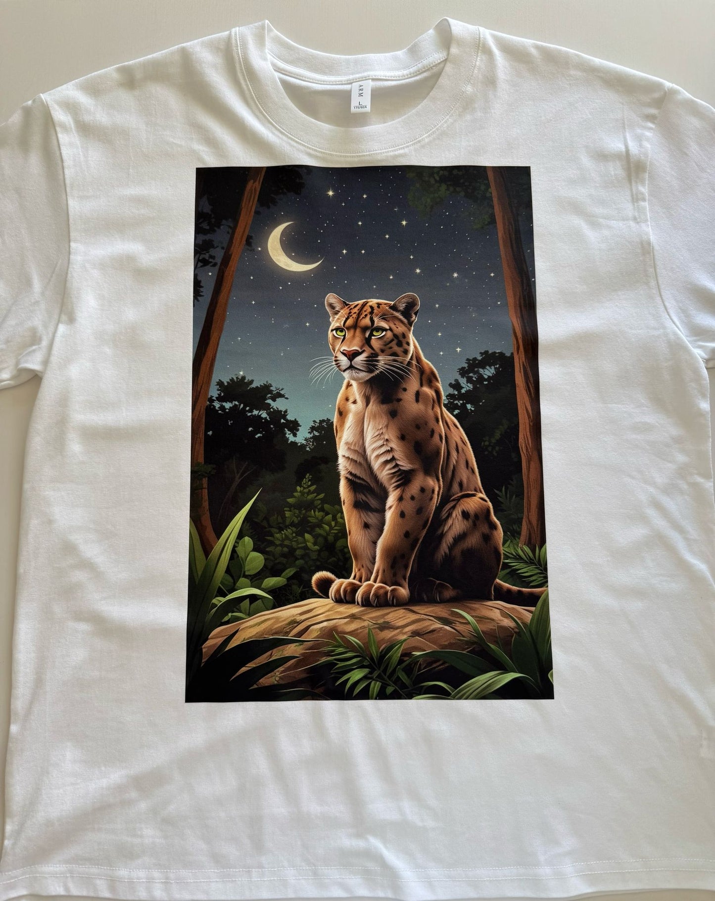 #5-L- Jaguar-Cotton 100% comfortable breathable T-shirt White