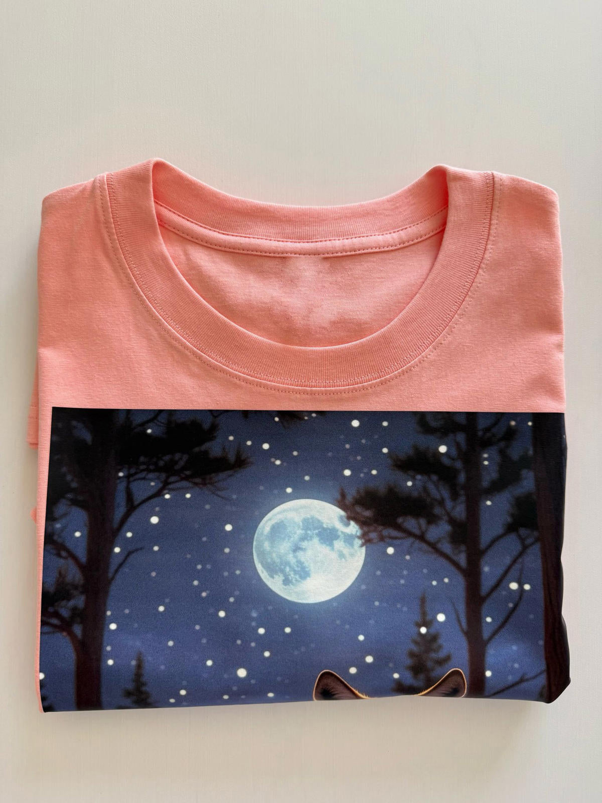 E#15-M- Wolf-Cotton 100% comfortable breathable T-shirt Pink